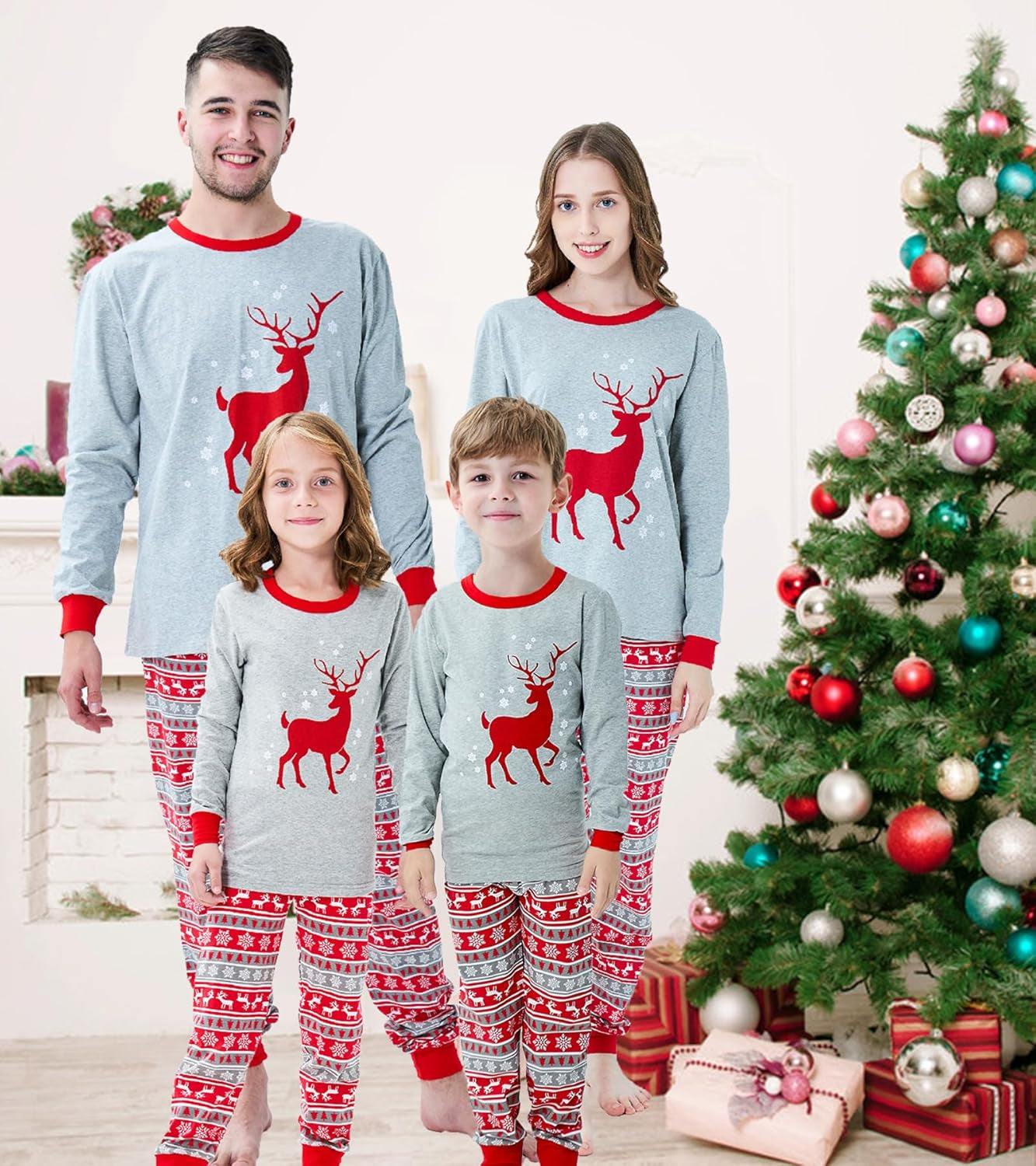 Family Matching Christmas Pajamas Boys Girls Holiday Pajamas Kids Sleepwear Christmas Pjs